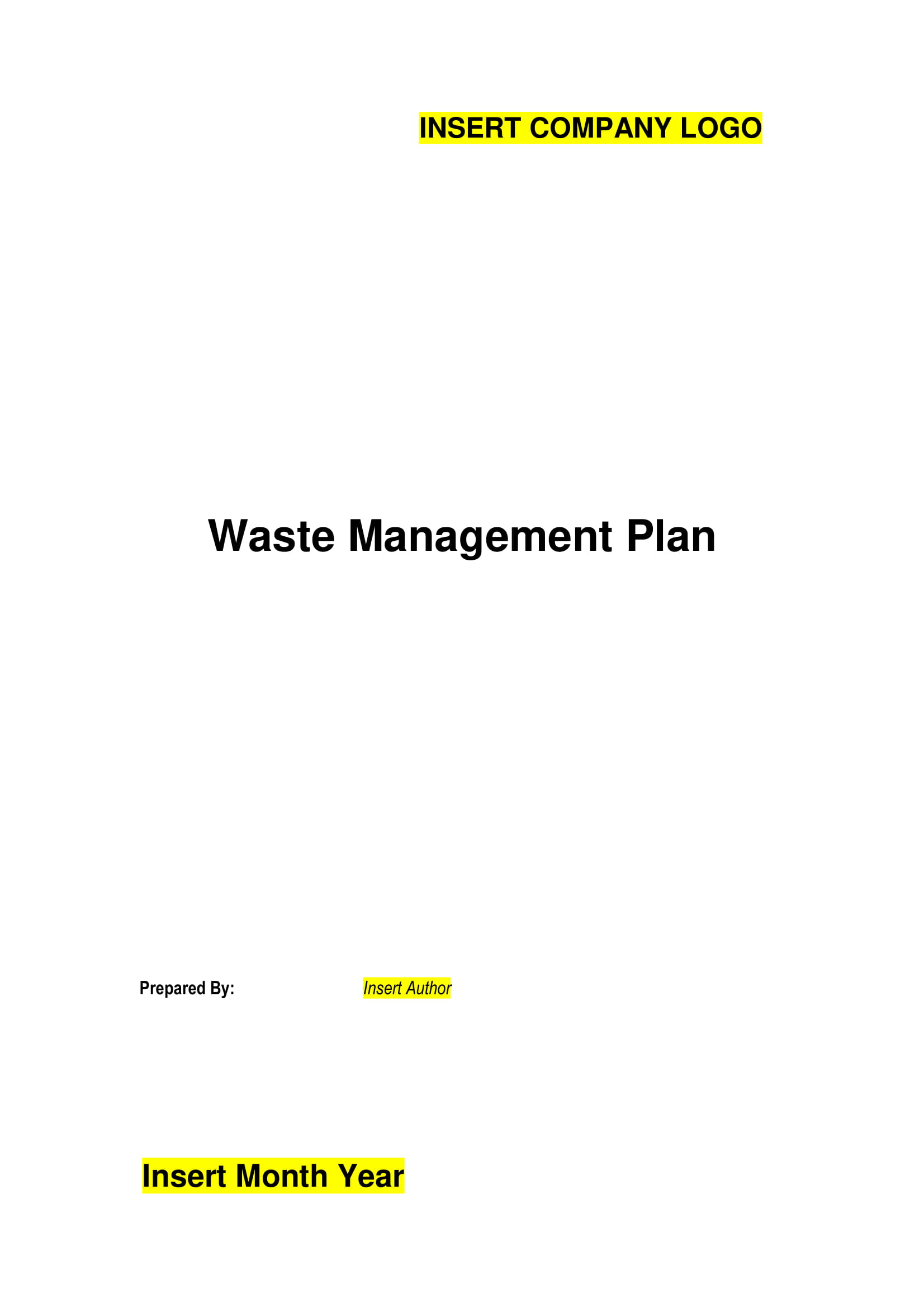 waste disposal business plan