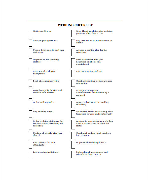 wedding guest checklist