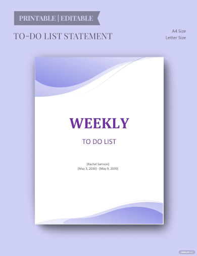 Weekly To Do List Template