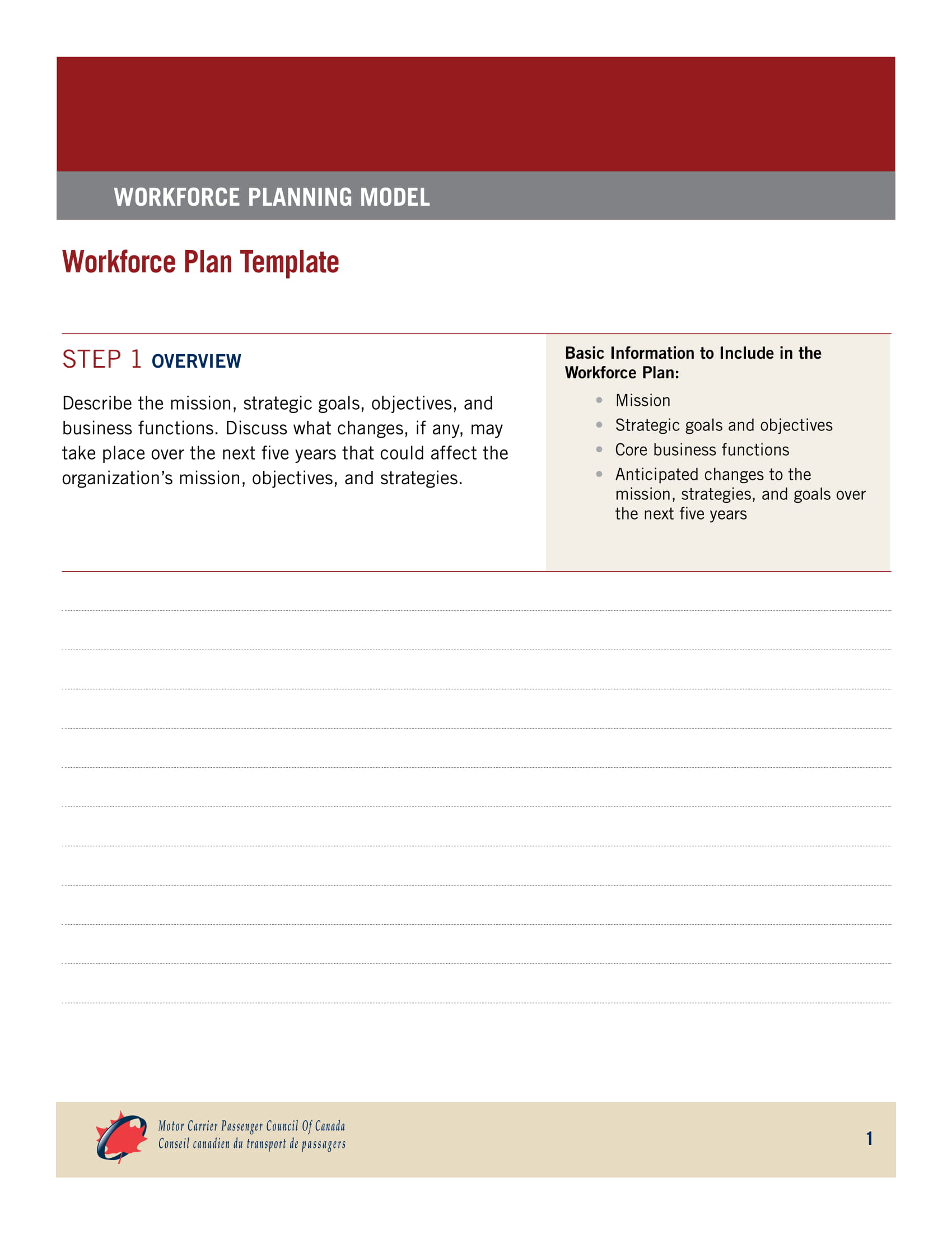 workforce plan template example