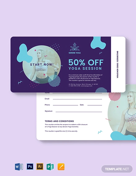 Pilates & Yoga Gift Certificate Template Design