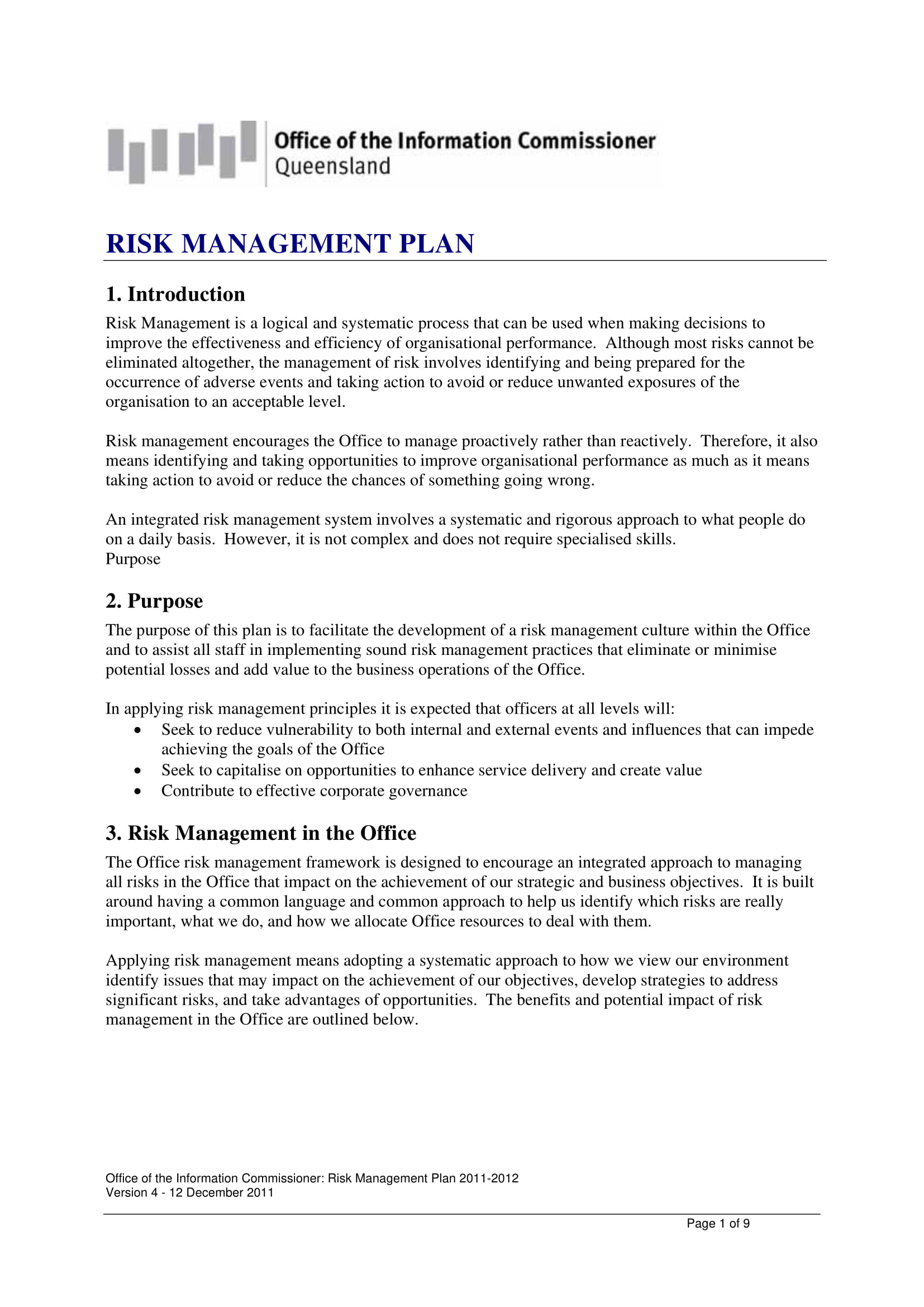 Risk Management Plan 35  Examples Format Pdf