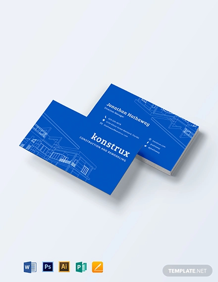 modern construction business card