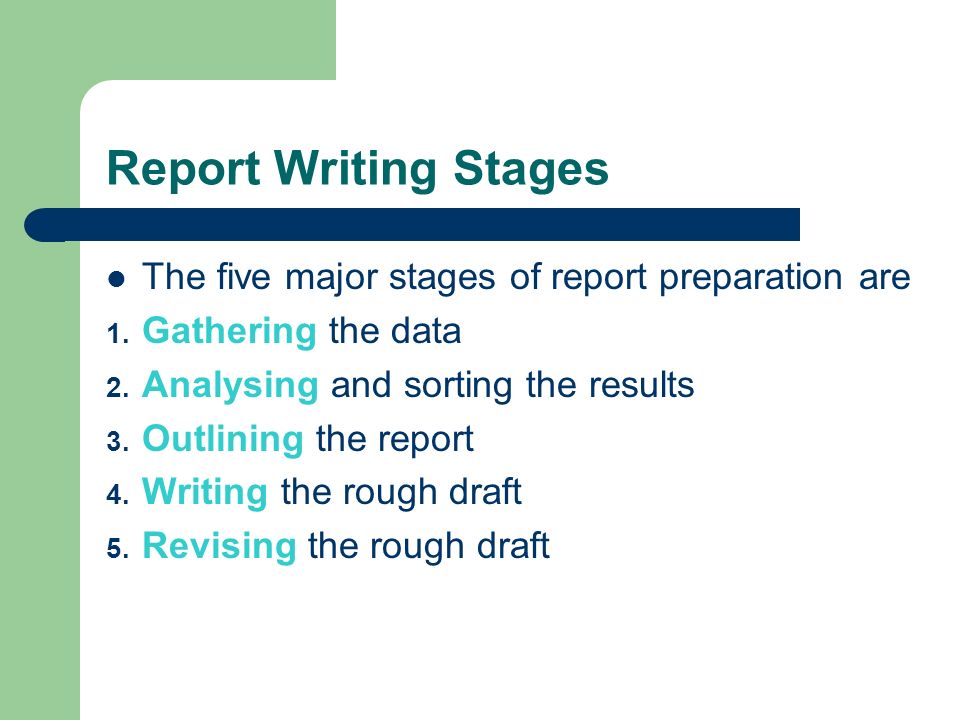 5 stages of reporting