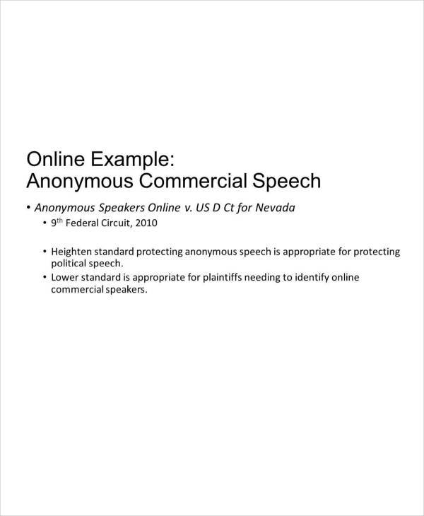 Anonymous Speech 18+ Examples, PDF
