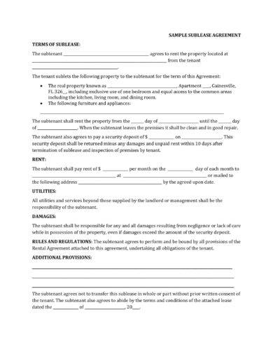 apartment sublease agreement example1
