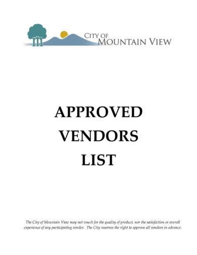 Approved Vendors List Example