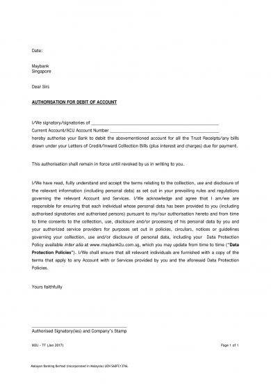 Bank Authorization Letter Examples 9 In PDF Examples