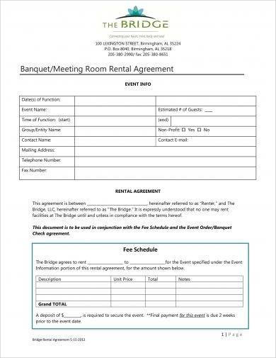 Business Room Rental Agreement Template