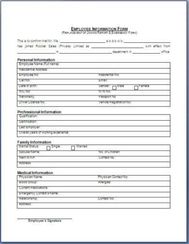 basic employee information form example1