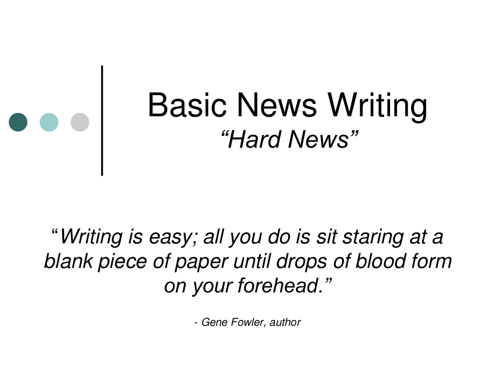 Basic News Report Writing