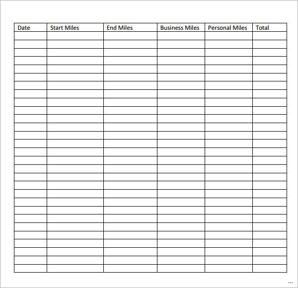 26 Printable Mileage Log Examples In Pdf Excel Ms Word Pages Google Docs Examples