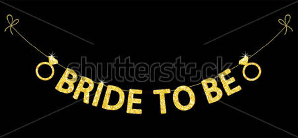 Black and Gold Bridal Shower Banner Example