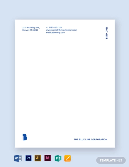 blue letterhead template
