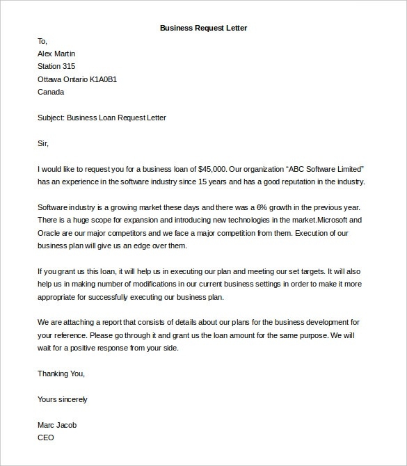 Informal Business Letter Sample