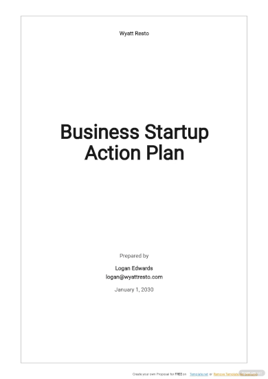 business startup action plan template