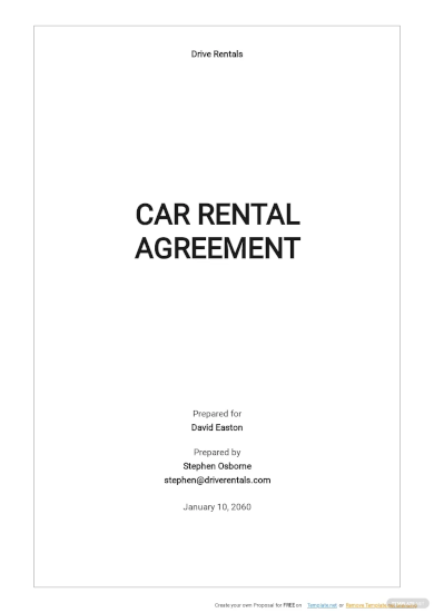 Car Rental Agreement Examples - 21+ in PDF | MS Word | Google Docs ...