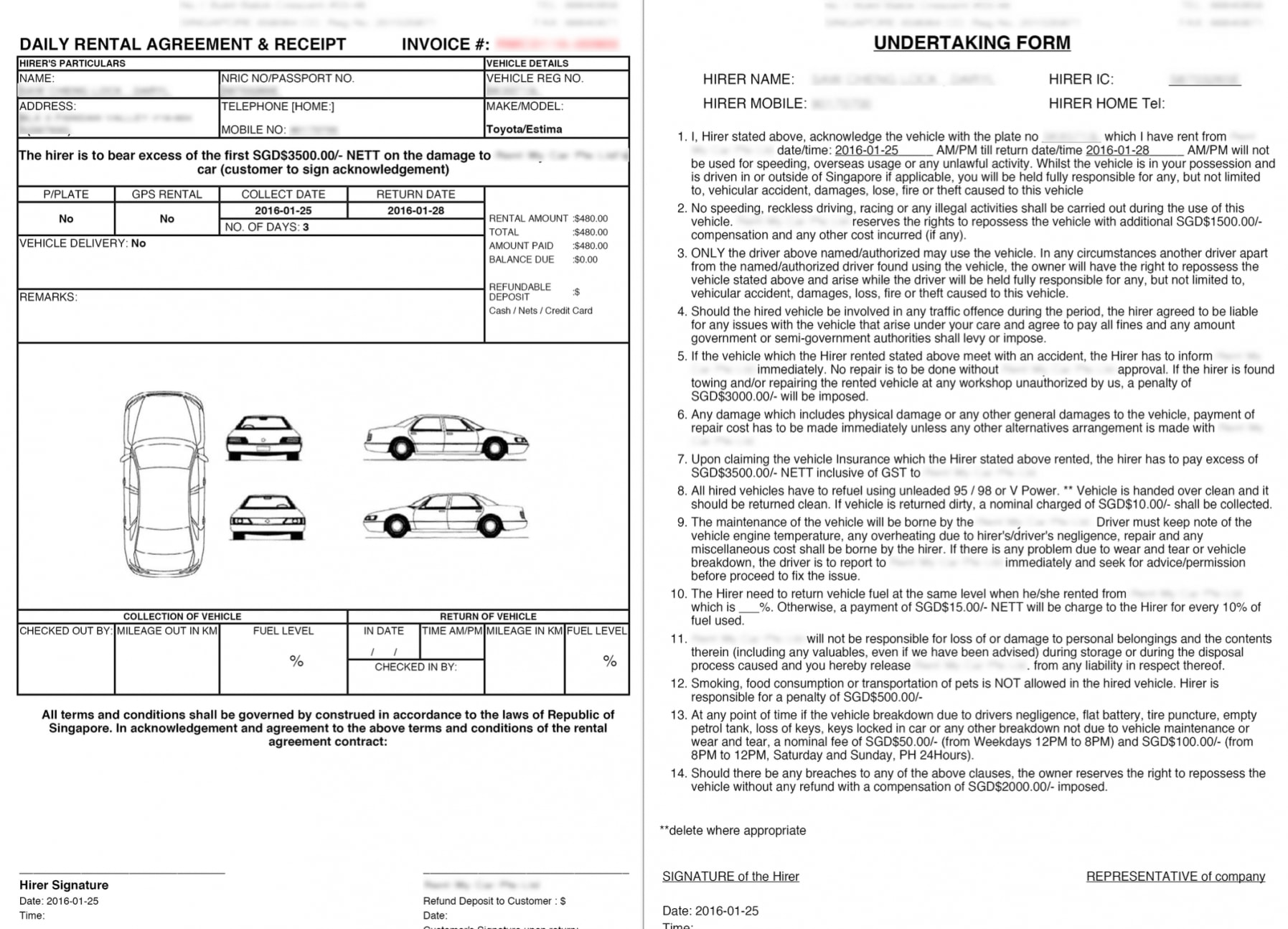 Printable Car Rental Agreement Form Pdf Printable Forms Free Online