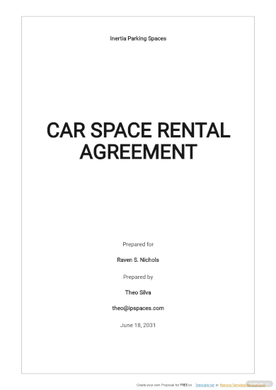 car space rental agreement template