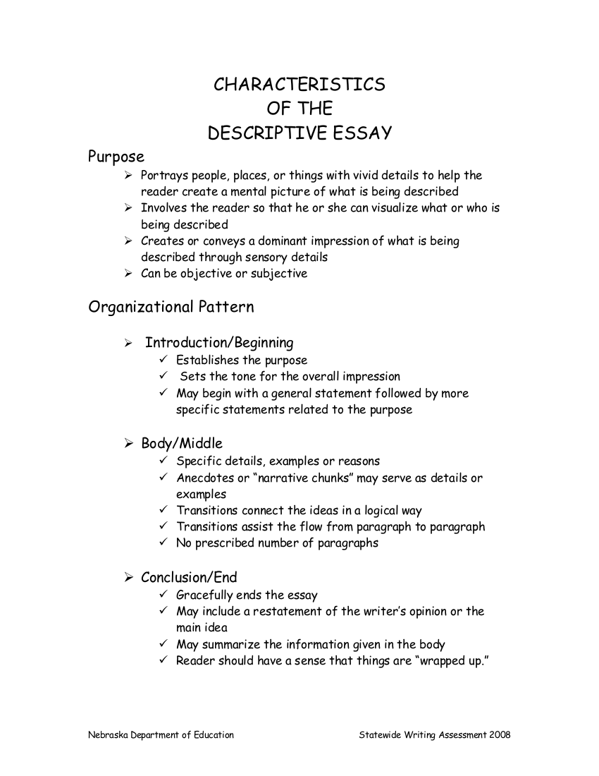 description of essay