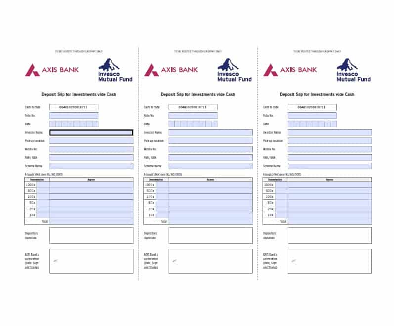 Classic Deposit Slip Example