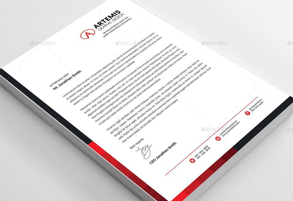 clean and modern corporate letterhead
