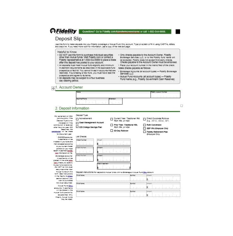 Clear Deposit Slip Example