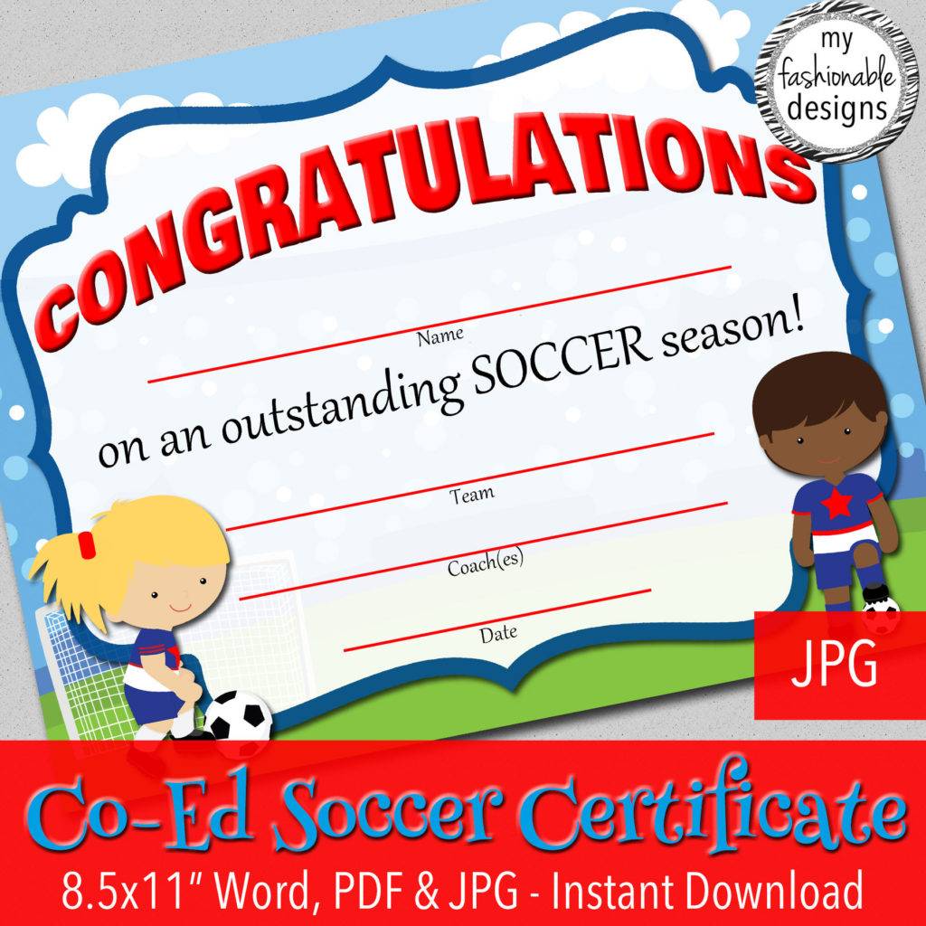20+ Soccer Award Certificate Examples - PDF, PSD, AI, InDesign For Soccer Certificate Templates For Word