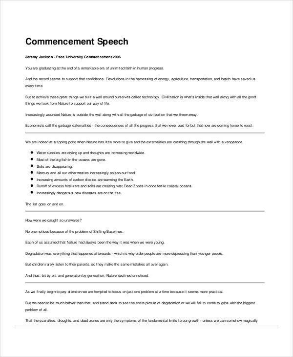 Commencement Speech Format