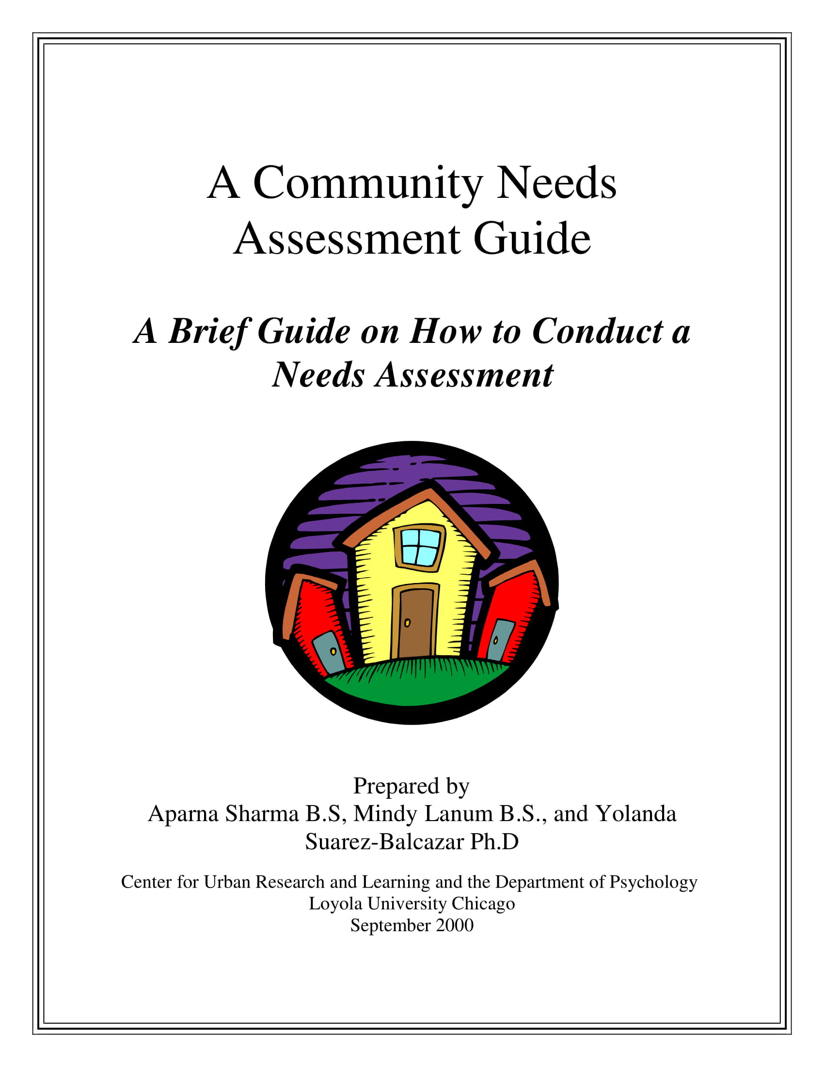 community needs assessment assignment