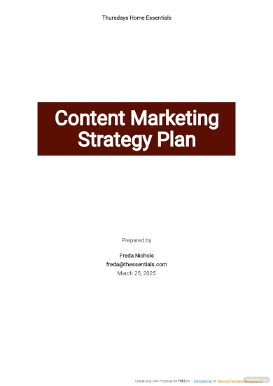 content marketing strategy plan template