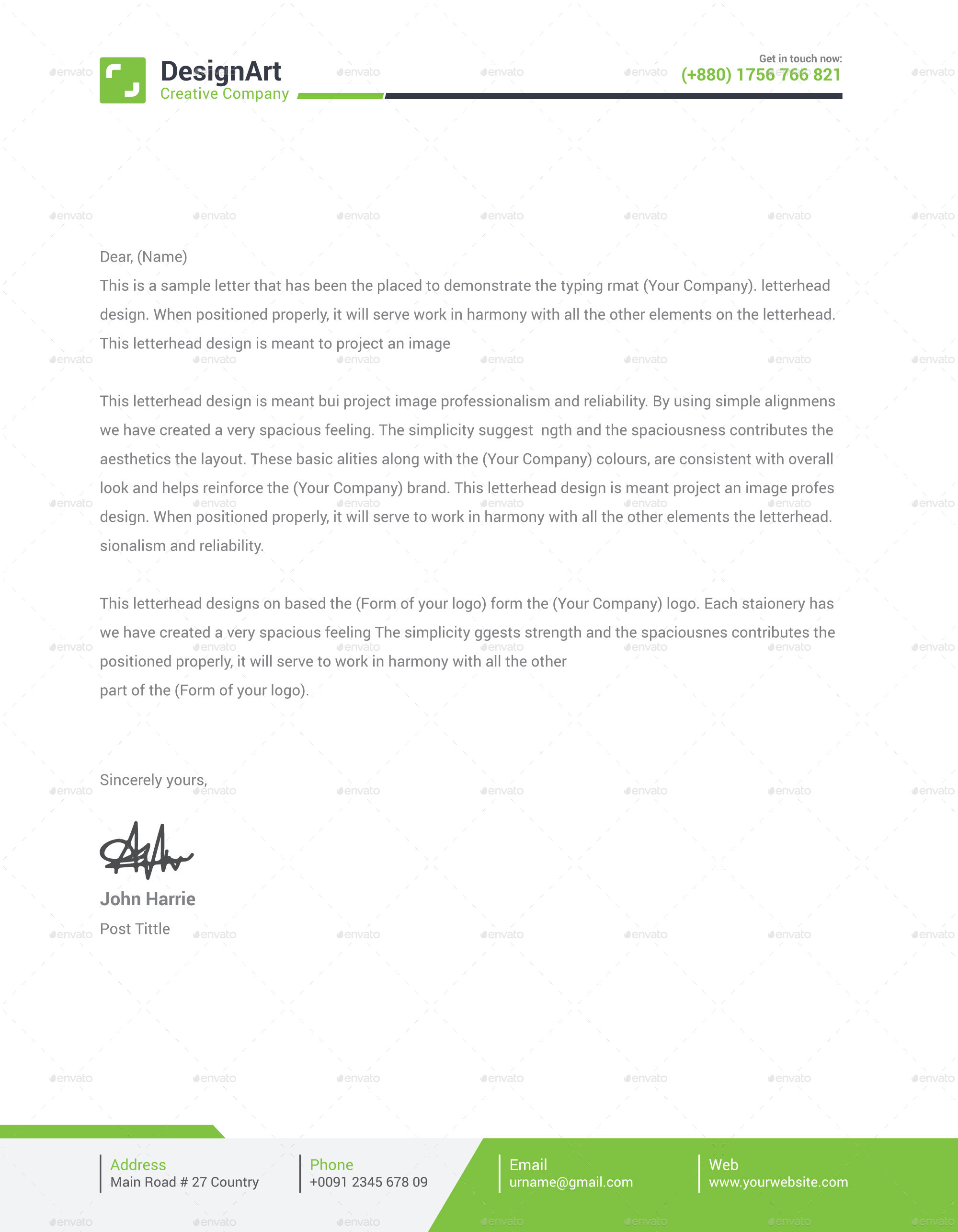 corporate and clean brand letter template