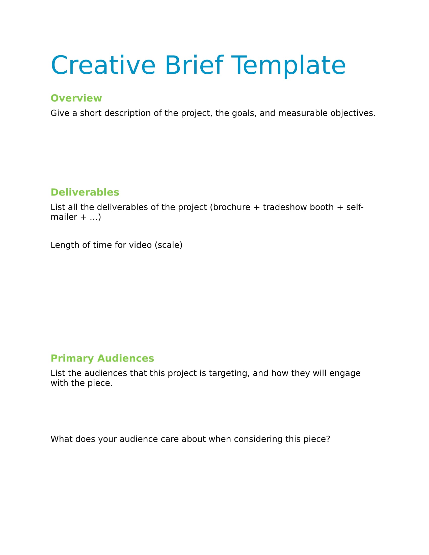 creative assignment brief