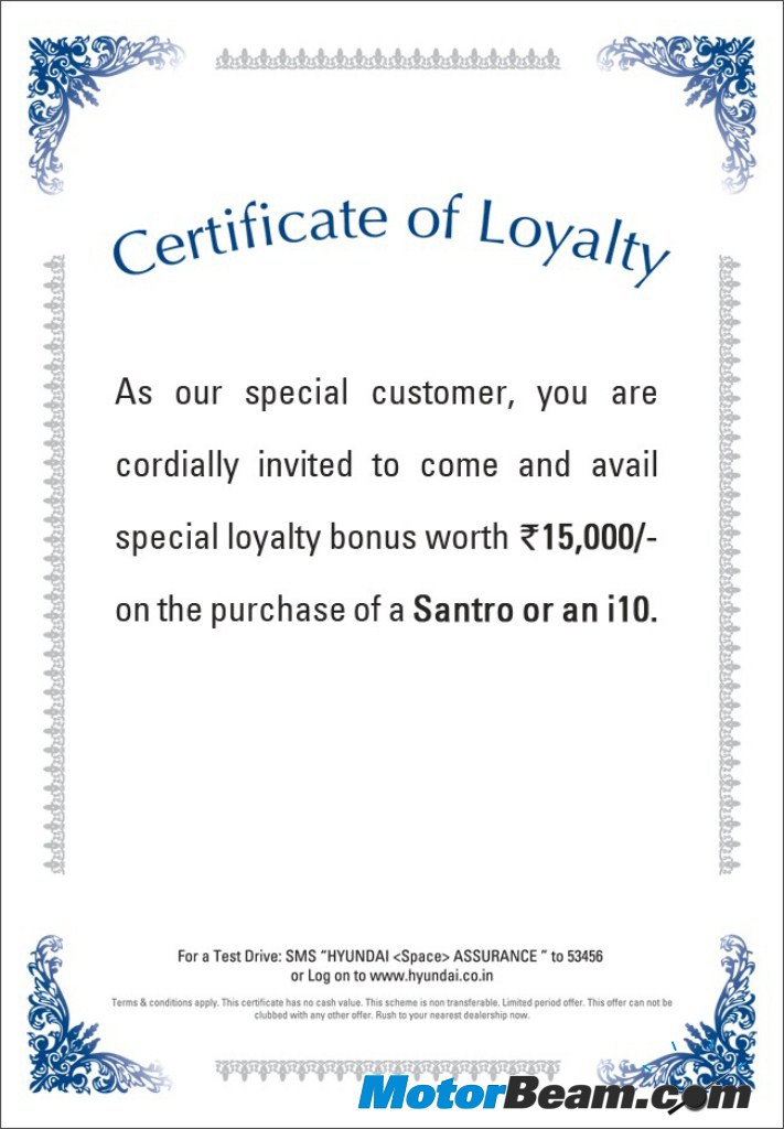 customer loyalty award certificate example