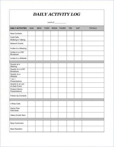 12 Daily Work Log Examples In MS Word MS Excel Pages Numbers Google Docs Google 