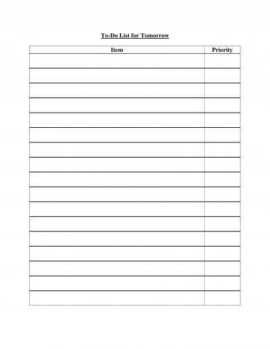 daily to do list template example