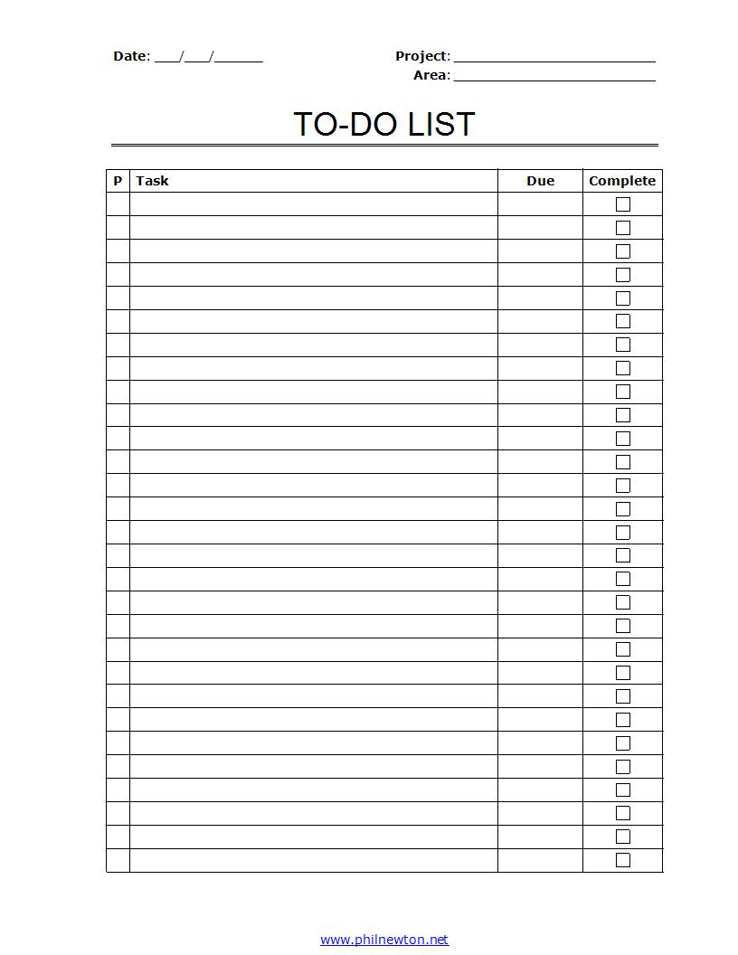 daily to do list template example1