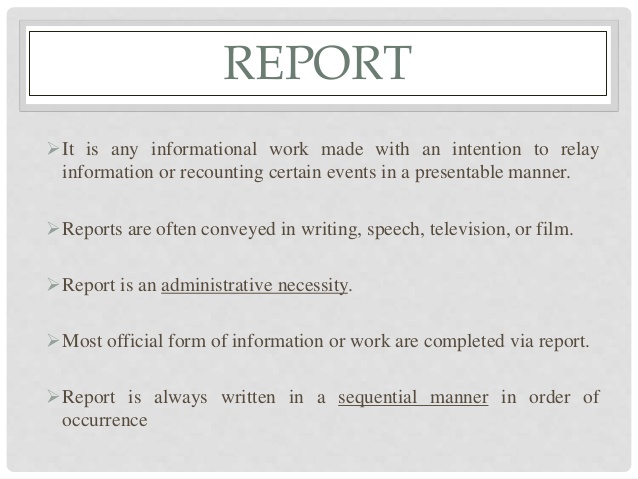 meaning of report information