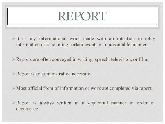 report meaning i