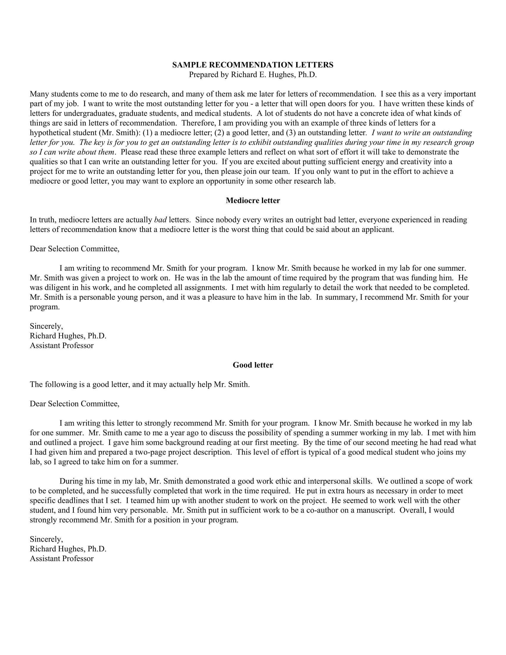 Sample Personal Recommendation Letter from images.examples.com
