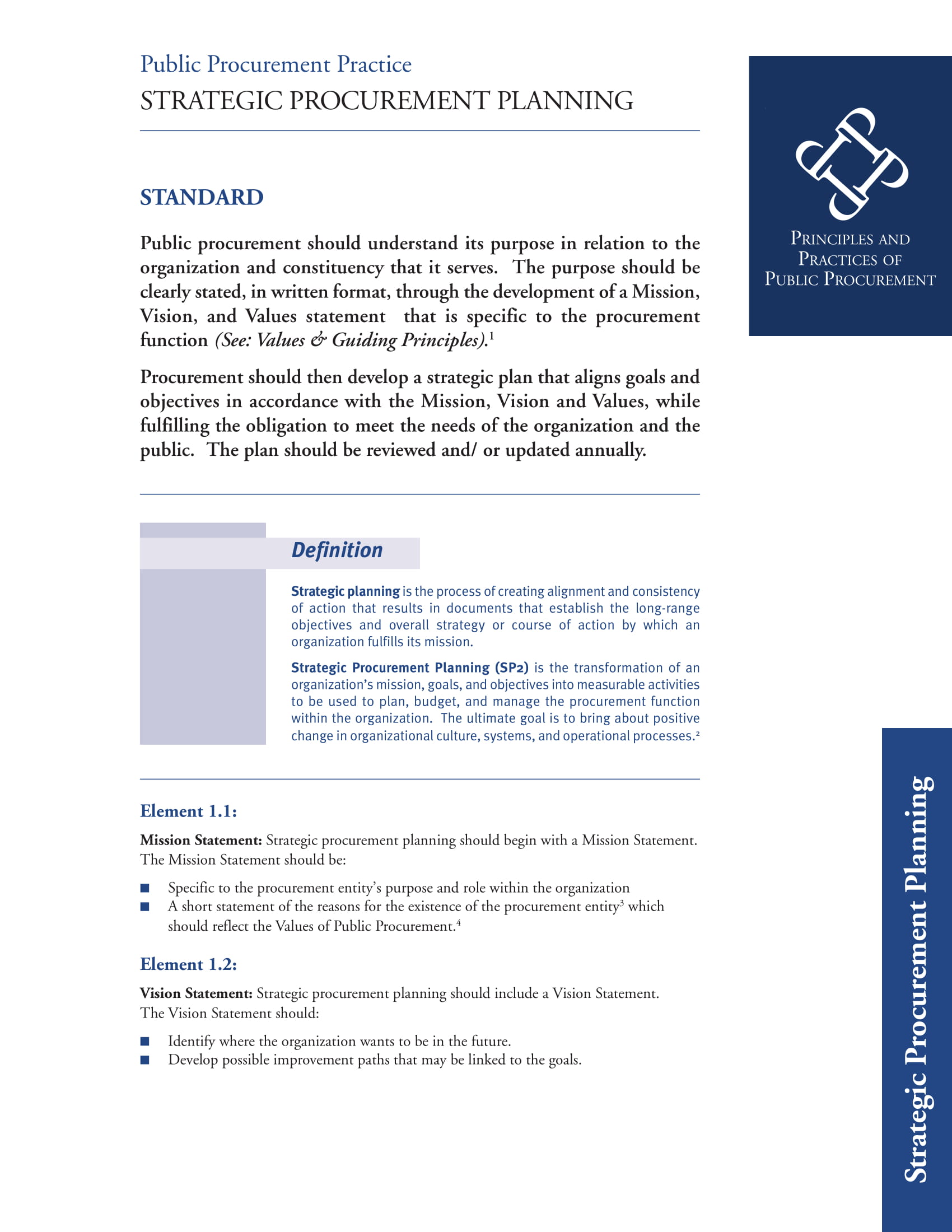 Detailed Strategic Procurement Planning Example 1