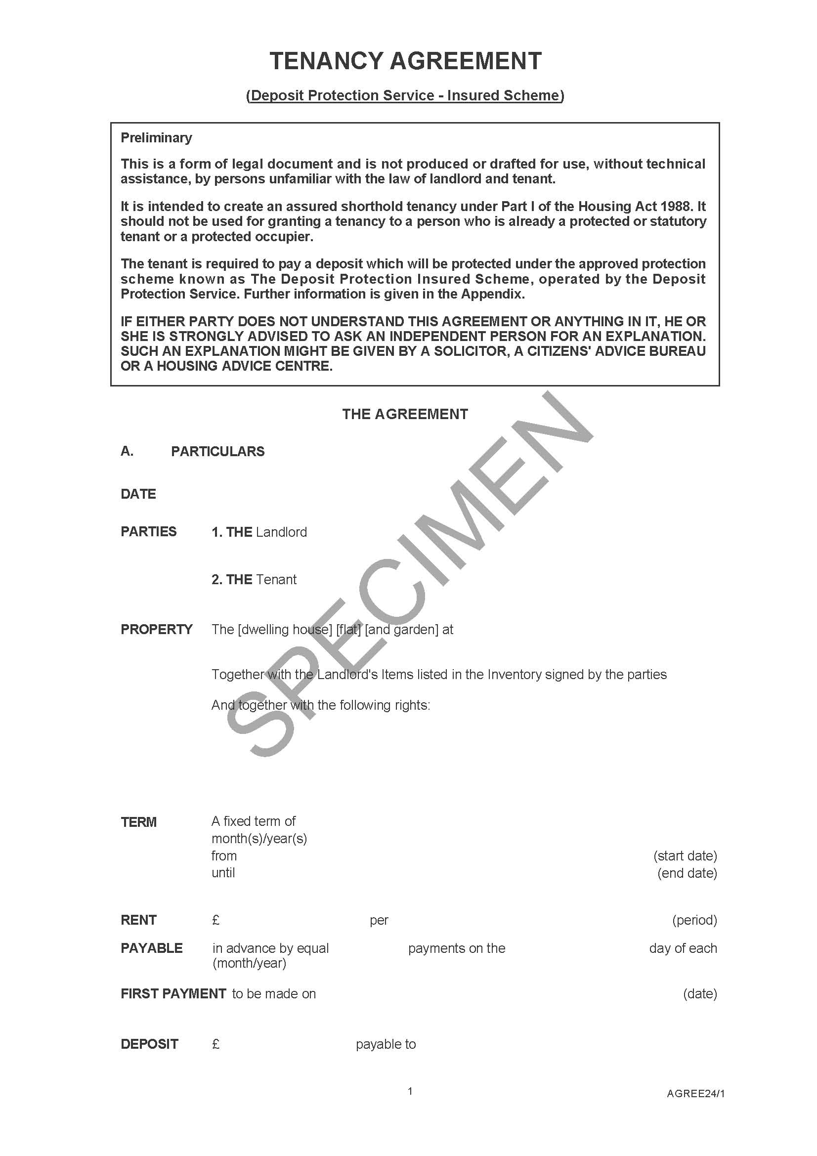 Draft Commercial Tenancy Agreement Example