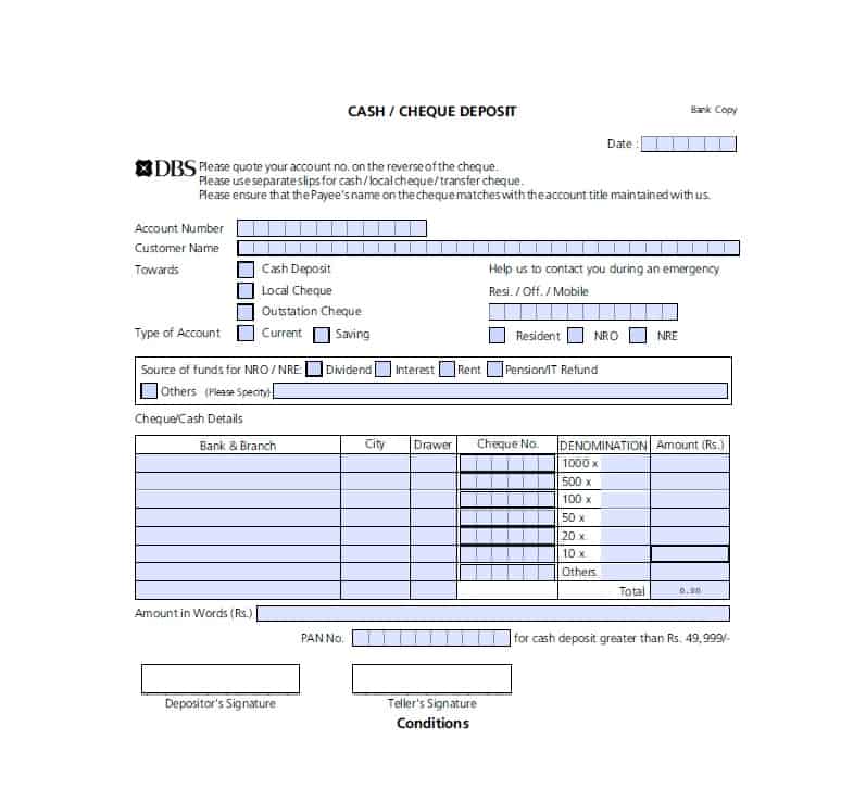 37 Bank Deposit Slip Templates & Examples ᐅ TemplateLab