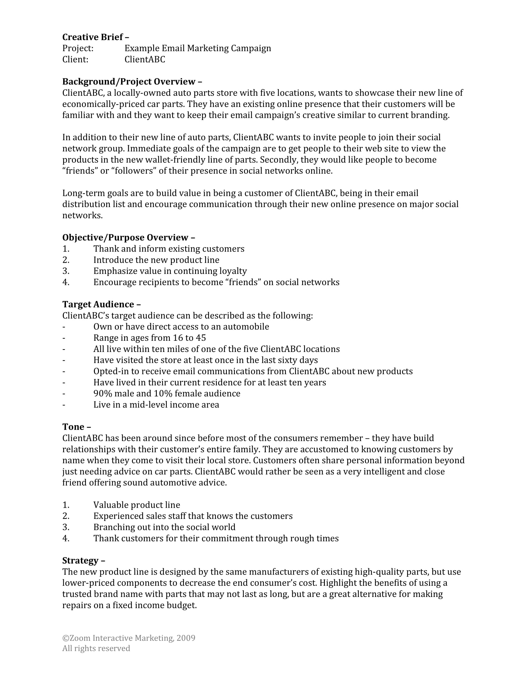 Marketing Campaign Brief Template