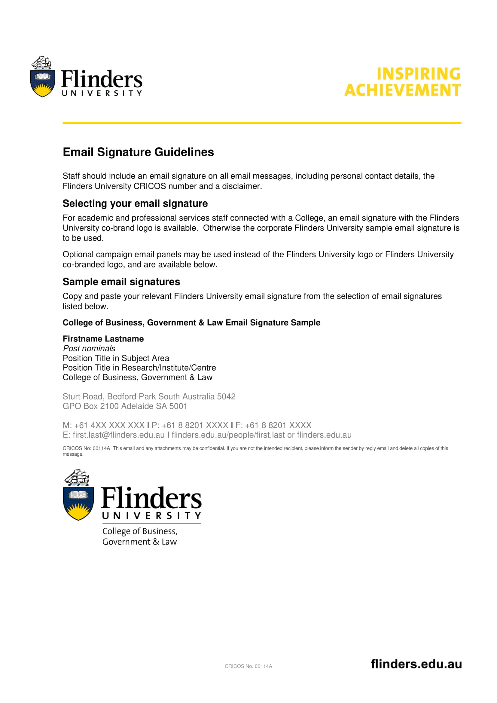email signature guidelines policies and example 1