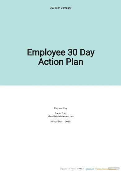 employee 30 day action plan template