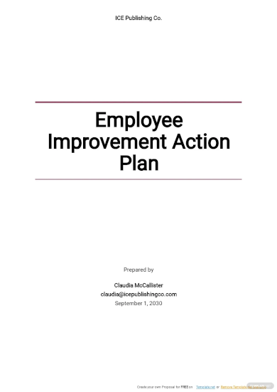 employee improvement action plan template
