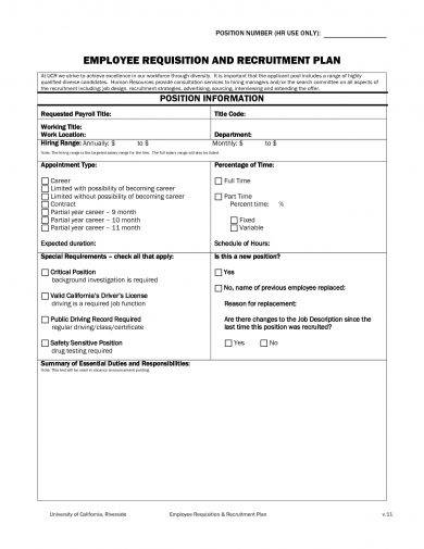 employee requisition and recruitment plan example1