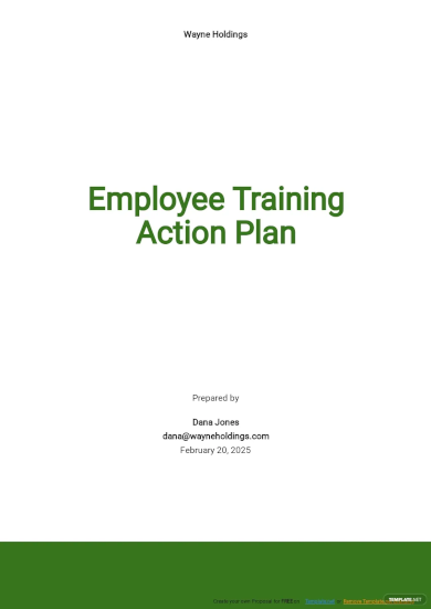 employee training action plan template