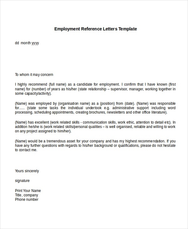 7 Reference Letter For Employee Examples Pdf Examples | Images and